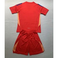 Camisa de Futebol Itália Goleiro Equipamento Secundário Infantil Europeu 2024 Manga Curta (+ Calças curtas)
